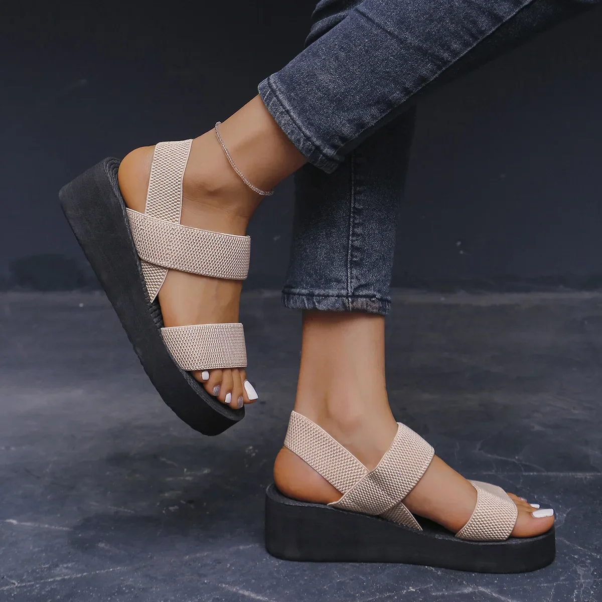 Aria Wedge Sandals - Image 4