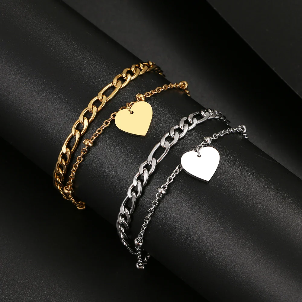 DOUBLE LINK HEART BRACELET - Image 4
