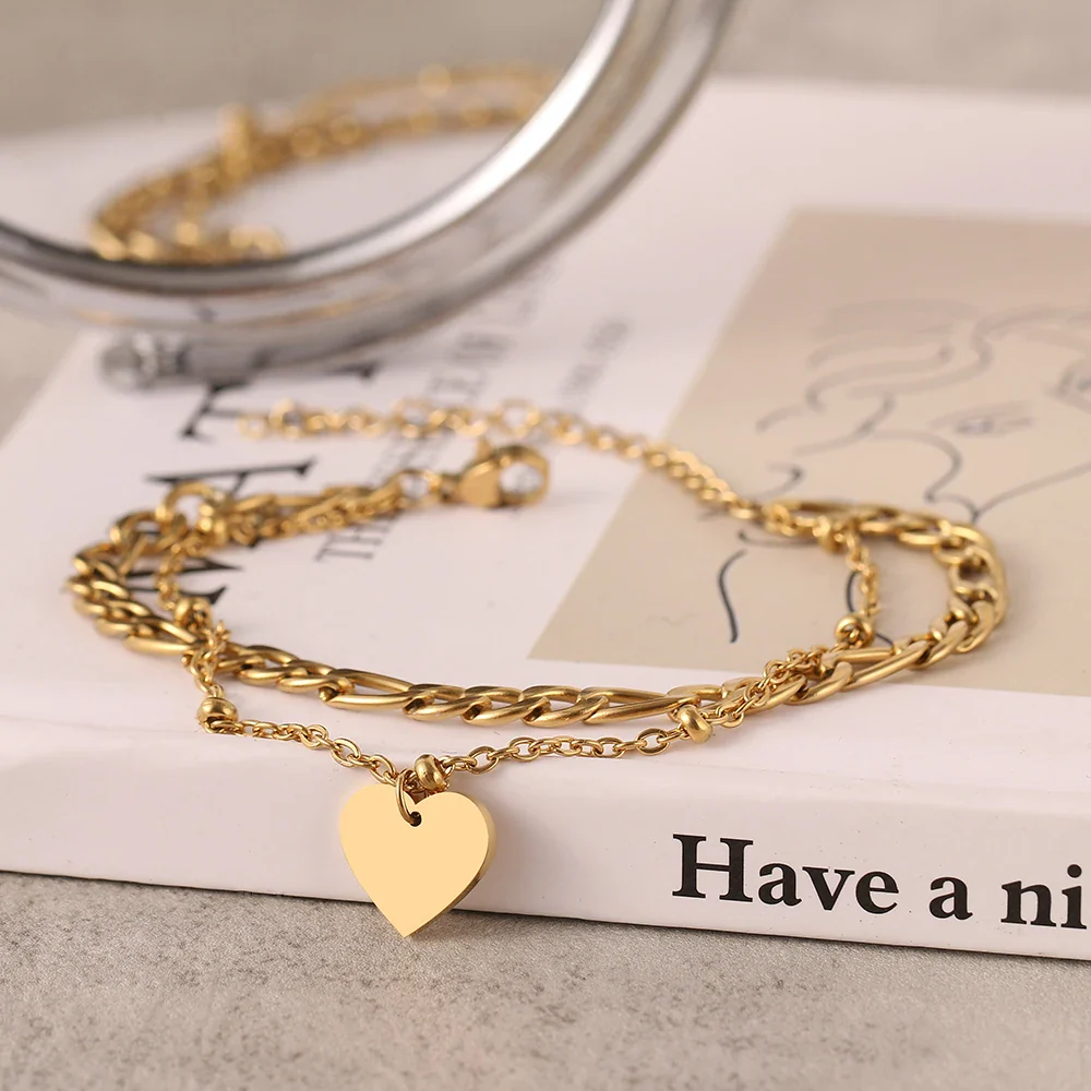 DOUBLE LINK HEART BRACELET - Image 5