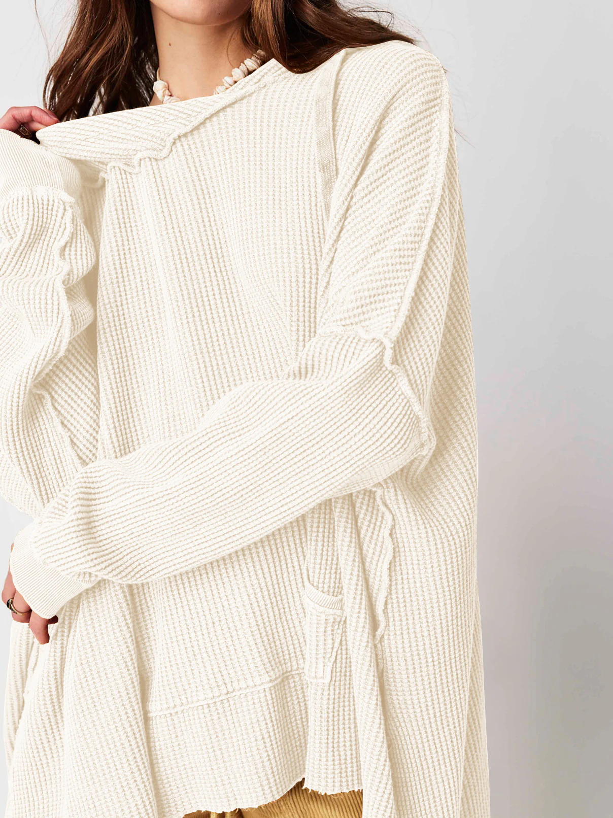 Haven Oversized Waffle Hoodie - Image 13