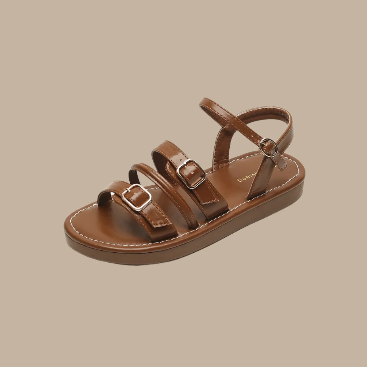 Siena Leather Flat Sandals - Image 5