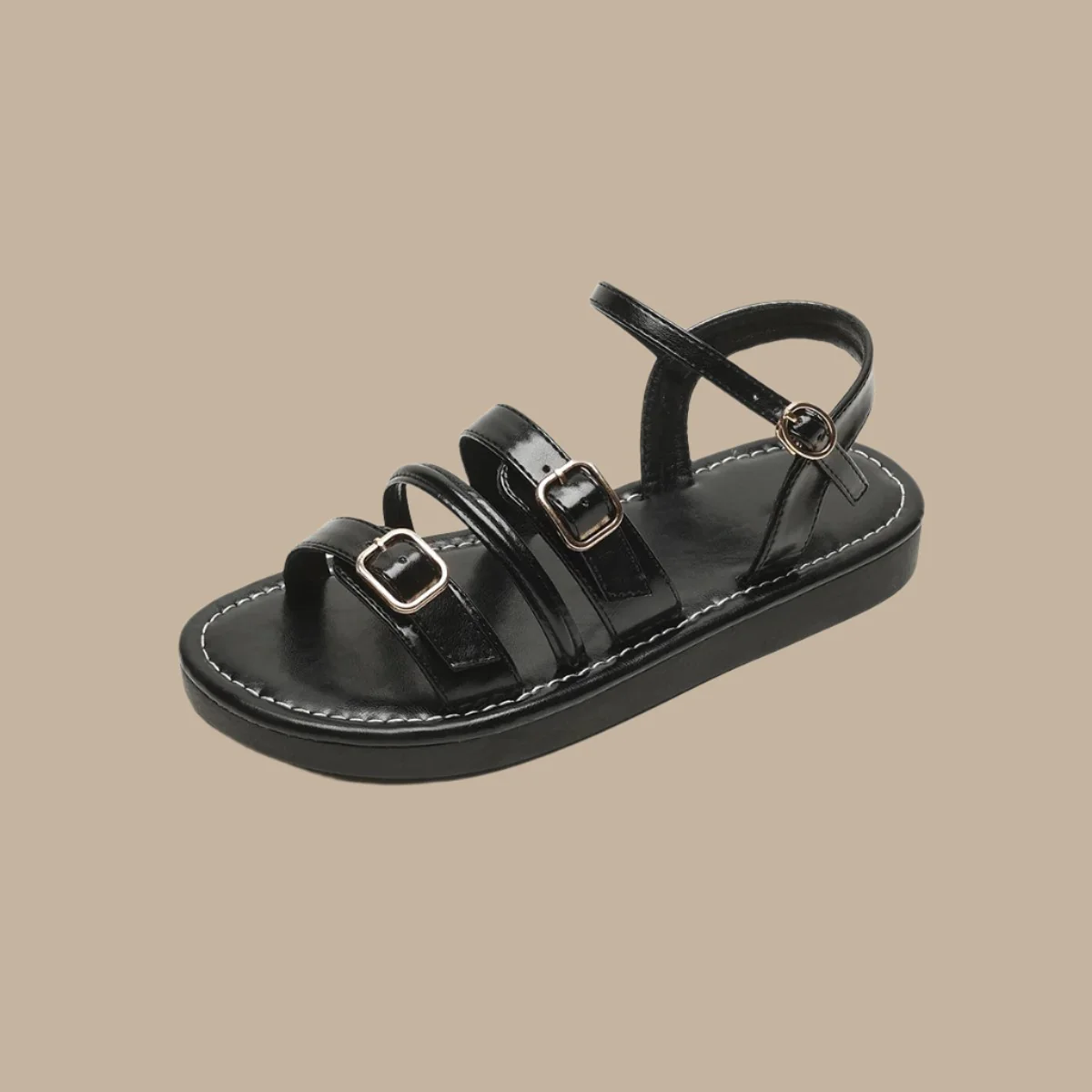 Siena Leather Flat Sandals - Image 6