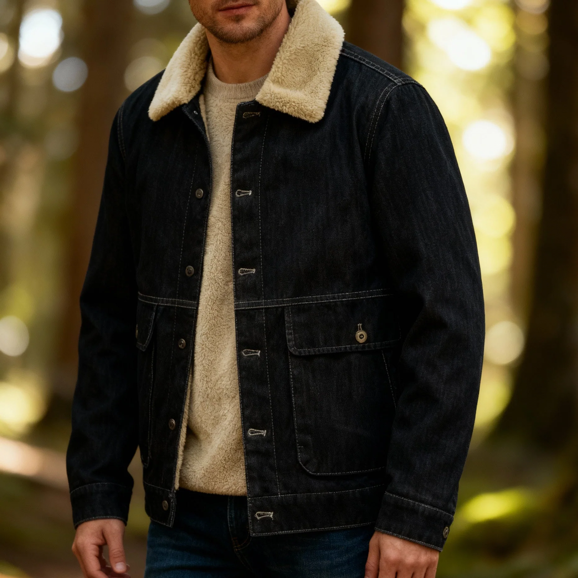 Walker Denim Fleece Jacket - Image 6