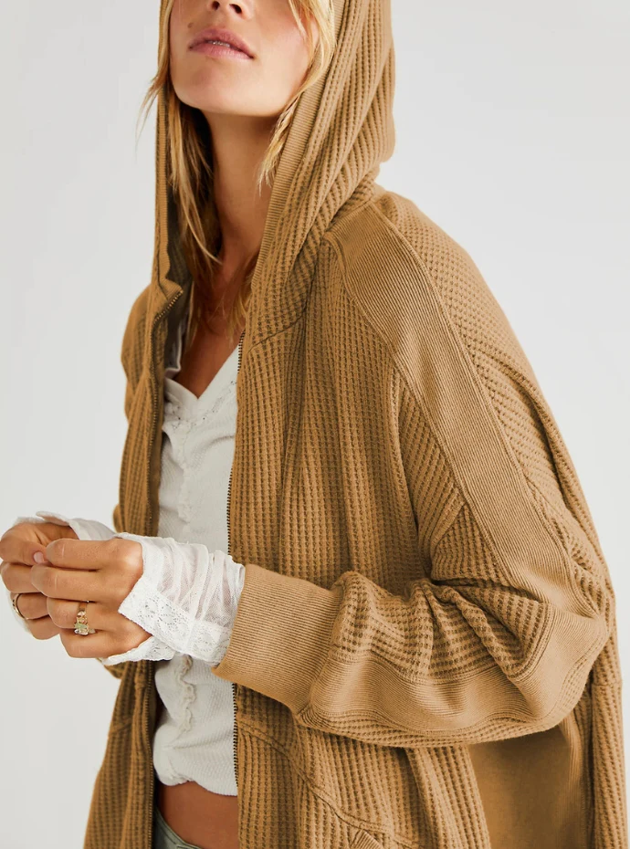 Wanderer Waffle-Knit Hoodie - Image 4